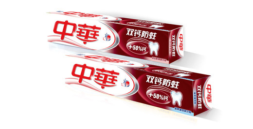 中华牙膏的新品包装防蛀